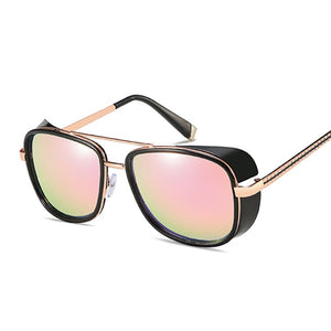 Tony Stark Iron Man Sunglasses Men Women Steampunk Sun Glasses Male Vintage Gradient Red Sunglass UV400
