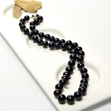 Top 100% real pearl necklaces Black Colors Natural pearl AAA 8-9mm highlight pearl necklaces gifts for women Jewelry