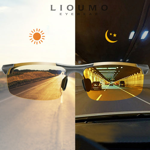 Top Anti-riflesso Occhiali per la visione notturna diurna per la guida Occhiali da sole polarizzati Occhiali da sole fotocromatici Occhiali zonnebril heren 