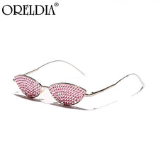 Carica l'immagine nel visualizzatore di Gallery, Top Brand Designer Cat Eye Occhiali da sole da donna Piccoli occhiali da sole sexy con strass di colore Occhiali da donna retrò Oculos De Sol