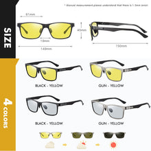 Load image into Gallery viewer, Top Carbon fiber Square Driving Pochromic Polarized Sunglasses Men Day Night Vision Goggles Sun glasses gafas de sol hombre