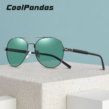 Load image into Gallery viewer, Top Men Classic Pilot Sunglasses Polarized Green Blue Women Sun glasses For Male Driving Aviation Alloy Frame Spring Legs UV400