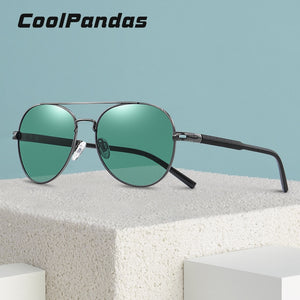 Top Men Classic Pilot Sunglasses Polarized Green Blue Women Sun glasses For Male Driving Aviation Alloy Frame Spring Legs UV400