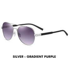 Load image into Gallery viewer, Top Men Classic Pilot Sunglasses Polarized Green Blue Women Sun glasses For Male Driving Aviation Alloy Frame Spring Legs UV400