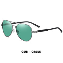 Load image into Gallery viewer, Top Men Classic Pilot Sunglasses Polarized Green Blue Women Sun glasses For Male Driving Aviation Alloy Frame Spring Legs UV400
