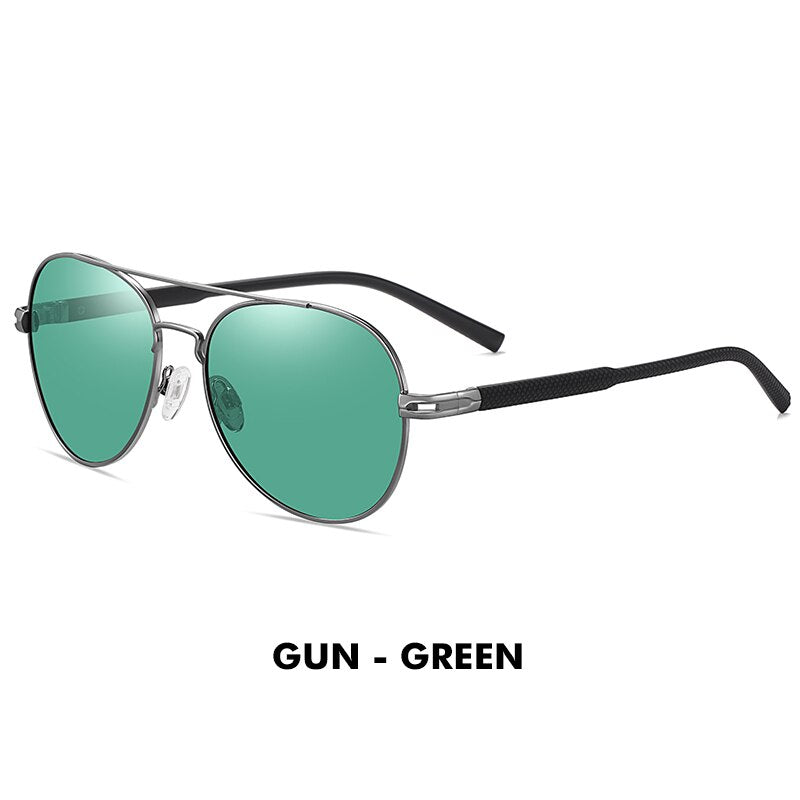 Top Men Classic Pilot Sunglasses Polarized Green Blue Women Sun glasses For Male Driving Aviation Alloy Frame Spring Legs UV400