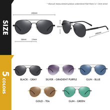 Load image into Gallery viewer, Top Men Classic Pilot Sunglasses Polarized Green Blue Women Sun glasses For Male Driving Aviation Alloy Frame Spring Legs UV400