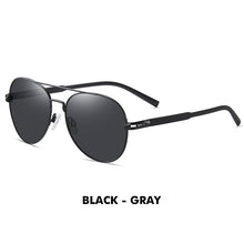 Load image into Gallery viewer, Top Men Classic Pilot Sunglasses Polarized Green Blue Women Sun glasses For Male Driving Aviation Alloy Frame Spring Legs UV400
