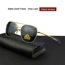 Carica l'immagine nel visualizzatore di Gallery, Top Quality America Army Military Pilot RE Sunglasses glass Lens Man Woman  luxury Band Sun Glasses 014