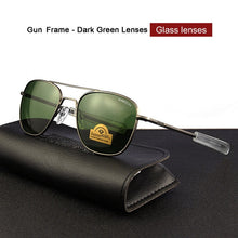 Carica l'immagine nel visualizzatore di Gallery, Top Quality America Army Military Pilot RE Sunglasses glass Lens Man Woman  luxury Band Sun Glasses 014
