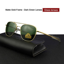 Carica l'immagine nel visualizzatore di Gallery, Top Quality America Army Military Pilot RE Sunglasses glass Lens Man Woman  luxury Band Sun Glasses 014