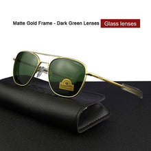 Carica l'immagine nel visualizzatore di Gallery, Top Quality America Army Military Pilot RE Sunglasses glass Lens Man Woman  luxury Band Sun Glasses 014