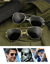 Carica l'immagine nel visualizzatore di Gallery, Top Quality America Army Military Pilot RE Sunglasses glass Lens Man Woman  luxury Band Sun Glasses 014