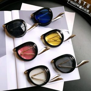 Top Quality  Folding Metal Diamond Sunglasses Women Italy Brand Designer Aviation Sun Glasses For Female Men Clear Eyewear