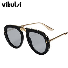 Load image into Gallery viewer, Top Quality  Folding Metal Diamond Sunglasses Women Italy Brand Designer Aviation Sun Glasses For Female Men Clear Eyewear