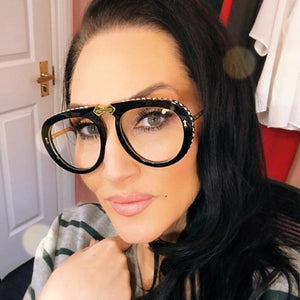 Top Quality  Folding Metal Diamond Sunglasses Women Italy Brand Designer Aviation Sun Glasses For Female Men Clear Eyewear