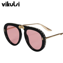 Load image into Gallery viewer, Top Quality  Folding Metal Diamond Sunglasses Women Italy Brand Designer Aviation Sun Glasses For Female Men Clear Eyewear