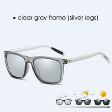 Load image into Gallery viewer, Square Chameleon Sunglasses Male Polarized Photochromic Discoloration Sun Glasses Men Women Oculos De Sol Masculino
