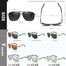 Load image into Gallery viewer, Square Retro Photochromic Aluminum Sunglasses Men Polarized Driving Women Sun Glasses For Men Brown Oculos de sol