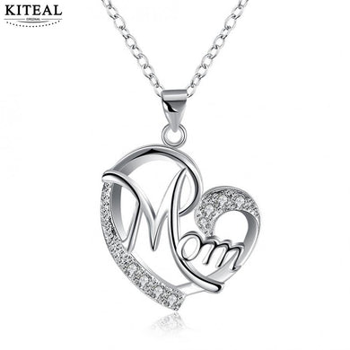 Top qualitly Love Mom Gift Great Mama Heart Pendant Necklace Silver Plated Jewelry mother d gift ideas For Mother MUM Letters