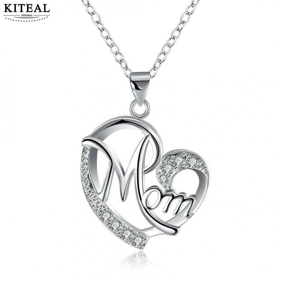 Top qualitly Love Mom Gift Great Mama Heart Pendant Necklace Silver Plated Jewelry mother d gift ideas For Mother MUM Letters