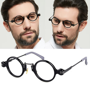 Titanium Acetate Retro Circle Spectacles Glasses Frames for Men Women Myopia Reading Eyeglasses Oculos De Grau