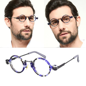 Titanium Acetate Retro Circle Spectacles Glasses Frames for Men Women Myopia Reading Eyeglasses Oculos De Grau