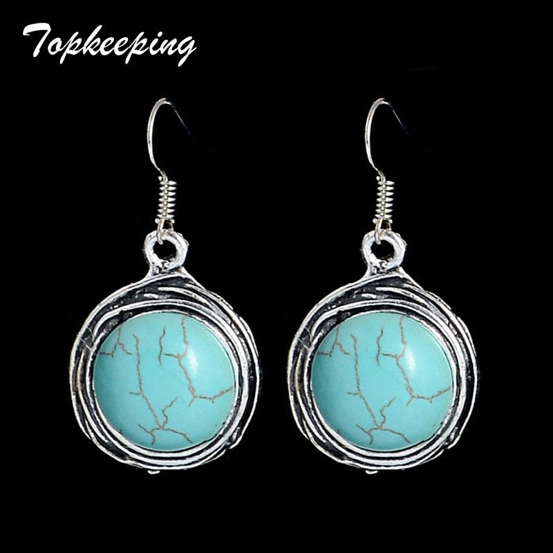 Brand 2018 New Fashion Girls Jewelry Dangle Women Retro Pendant Jewelry Ethnic Vintage Tibetan Silver Earrings