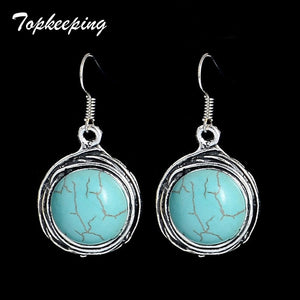 Brand 2018 New Fashion Girls Jewelry Dangle Women Retro Pendant Jewelry Ethnic Vintage Tibetan Silver Earrings