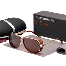 Carica l&#39;immagine nel visualizzatore di Gallery, Occhiali da sole tartarugati IRON MAN 3 Matsuda TONY Occhiali da sole Steampunk a specchio marroni Eyewear rossi