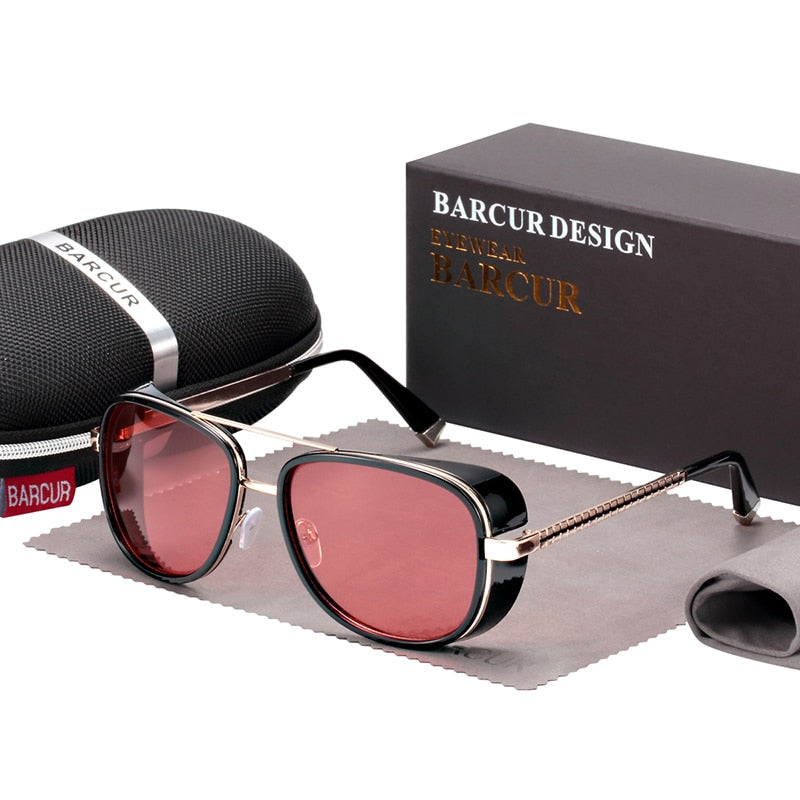 Occhiali da sole tartarugati IRON MAN 3 Matsuda TONY Occhiali da sole Steampunk a specchio marroni Eyewear rossi
