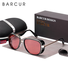Carica l&#39;immagine nel visualizzatore di Gallery, Occhiali da sole tartarugati IRON MAN 3 Matsuda TONY Occhiali da sole Steampunk a specchio marroni Eyewear rossi