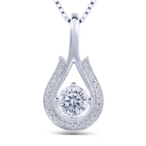 18K White Gold 0.5 Carat 5mm Lab Grown moissanite Diamond Solitaire Pendant Necklace for Women jewelry Wedding