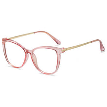 Carica l&#39;immagine nel visualizzatore di Gallery, Transparent Bluelight Glasses Women Square Optical Glasses TR90 Metal Frames Computer Anti Blue Ligtht Glasses