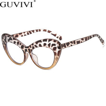 Load image into Gallery viewer, Transparent Cat Eye Glasses Frame Unique Oversized Personality Eyeglasses Orange Decorative Glasses Big Female Eyewear
