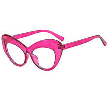 Load image into Gallery viewer, Transparent Cat Eye Glasses Frame Unique Oversized Personality Eyeglasses Orange Decorative Glasses Big Female Eyewear