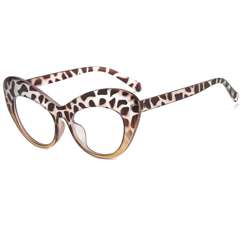 Transparent Cat Eye Glasses Frame Unique Oversized Personality Eyeglasses Orange Decorative Glasses Big Female Eyewear