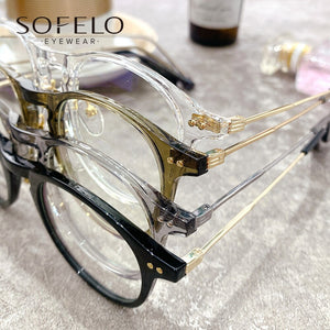 Transparent Clear Optical Glasses Frame Women Retro Round Anti Blue Light Eyeglasses Frame Prescription Myopia Eyewear Frame