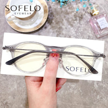 Carica l&#39;immagine nel visualizzatore di Gallery, Transparent Clear Optical Glasses Frame Women Retro Round Anti Blue Light Eyeglasses Frame Prescription Myopia Eyewear Frame