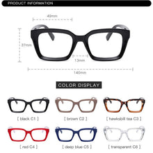 Load image into Gallery viewer, Transparent Computer Glasses Frame Women Men Anti Blue Light Square Eyewear Blocking Glasses Clear Optical Spectacle Eyeglasses
