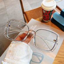 Carica l&#39;immagine nel visualizzatore di Gallery, Occhiali per computer trasparenti Montatura per occhiali da donna Occhiali da vista quadrati anti luce blu Occhiali da vista 
