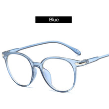 Carica l&#39;immagine nel visualizzatore di Gallery, Occhiali per computer trasparenti Occhiali da donna con montatura di marca Anti luce blu Occhiali rotondi Occhiali bloccanti Occhiali da vista 