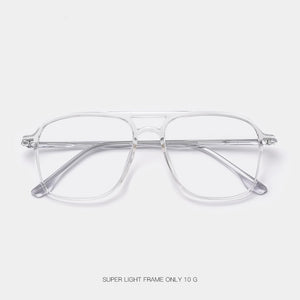 Transparent Double Beam Retro Flat Spectacles Myopia Glasses Frame Men And Women Trend Eyeglasses Frames Optical Eyewear 6536