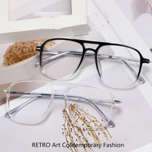Load image into Gallery viewer, Transparent Double Beam Retro Flat Spectacles Myopia Glasses Frame Men And Women Trend Eyeglasses Frames Optical Eyewear 6536