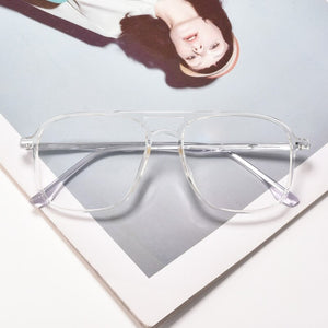 Transparent Double Beam Retro Flat Spectacles Myopia Glasses Frame Men And Women Trend Eyeglasses Frames Optical Eyewear 6536