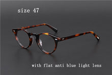 Load image into Gallery viewer, Transparent Glasses Small Round Blue Light Glasses Vintage Acetate Eyeglass Frames  Women Prescription Glasses Men Gregory Peck