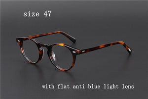 Transparent Glasses Small Round Blue Light Glasses Vintage Acetate Eyeglass Frames  Women Prescription Glasses Men Gregory Peck