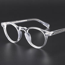 Load image into Gallery viewer, Transparent Glasses Small Round Blue Light Glasses Vintage Acetate Eyeglass Frames  Women Prescription Glasses Men Gregory Peck