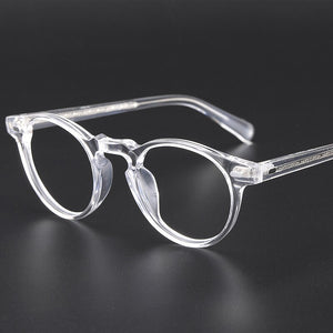 Transparent Glasses Small Round Blue Light Glasses Vintage Acetate Eyeglass Frames  Women Prescription Glasses Men Gregory Peck