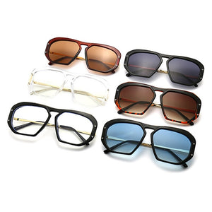 Transparent Glasses Women Oversized Pilot Black Ltaly Brand Designer Man Sunglasses Clear Female Eyewear Sun Glasses Big